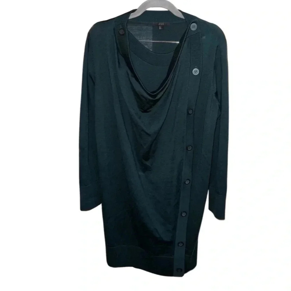 COS Green Long Sleeve Sweater Dress Size Small